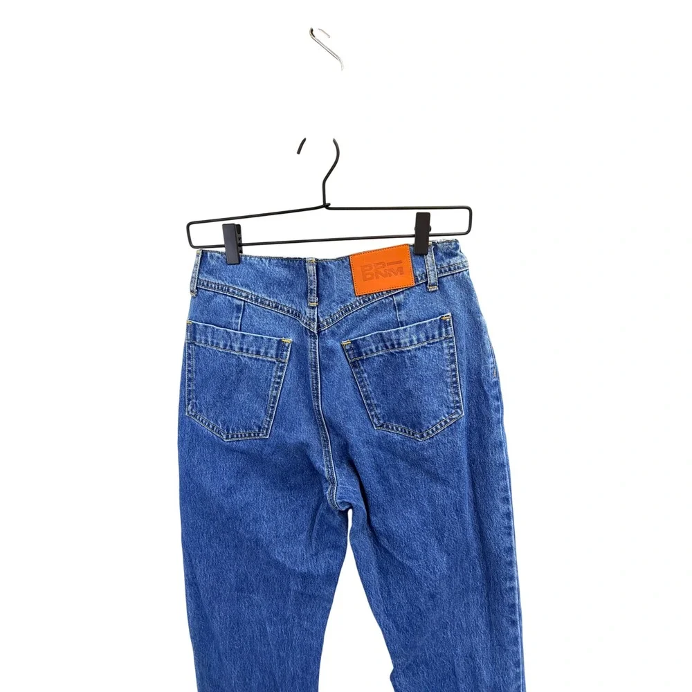 Princess Polly High Waisted Mom Jeans Blue Medium Wash Tapered Leg Size 6 US - Picture 5 of 9